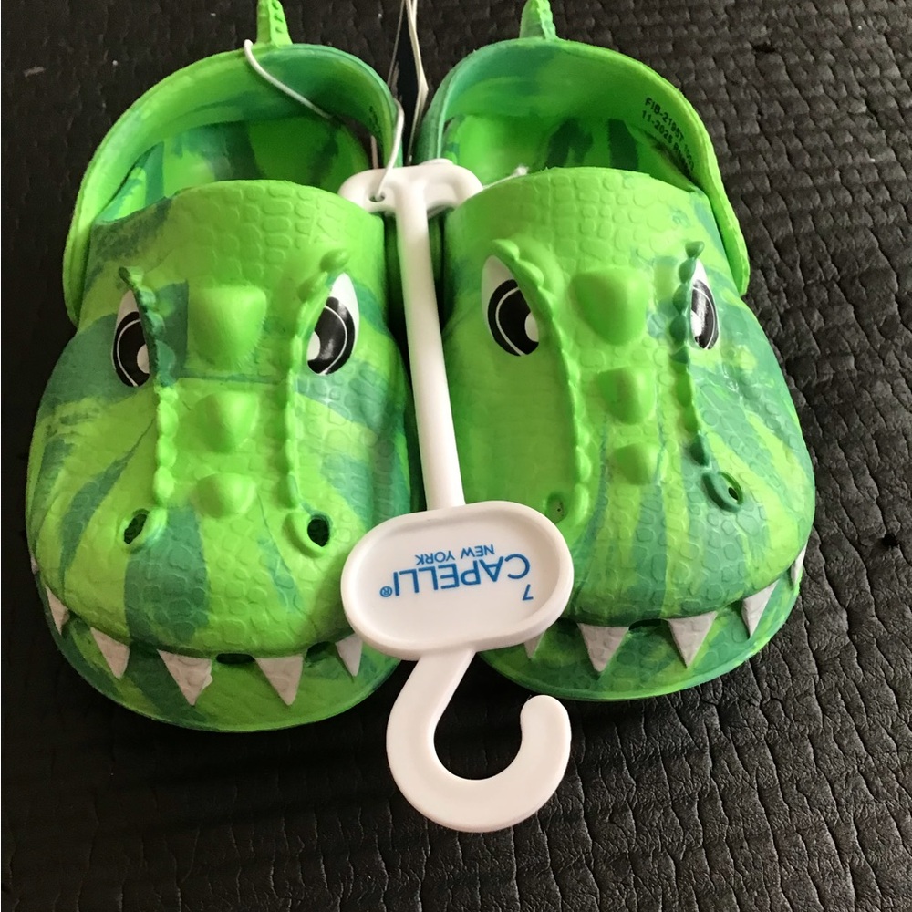 NWTS Capelli of New York Kids Green Crocodile Clog Shoes 7T - Picture 2 of 6